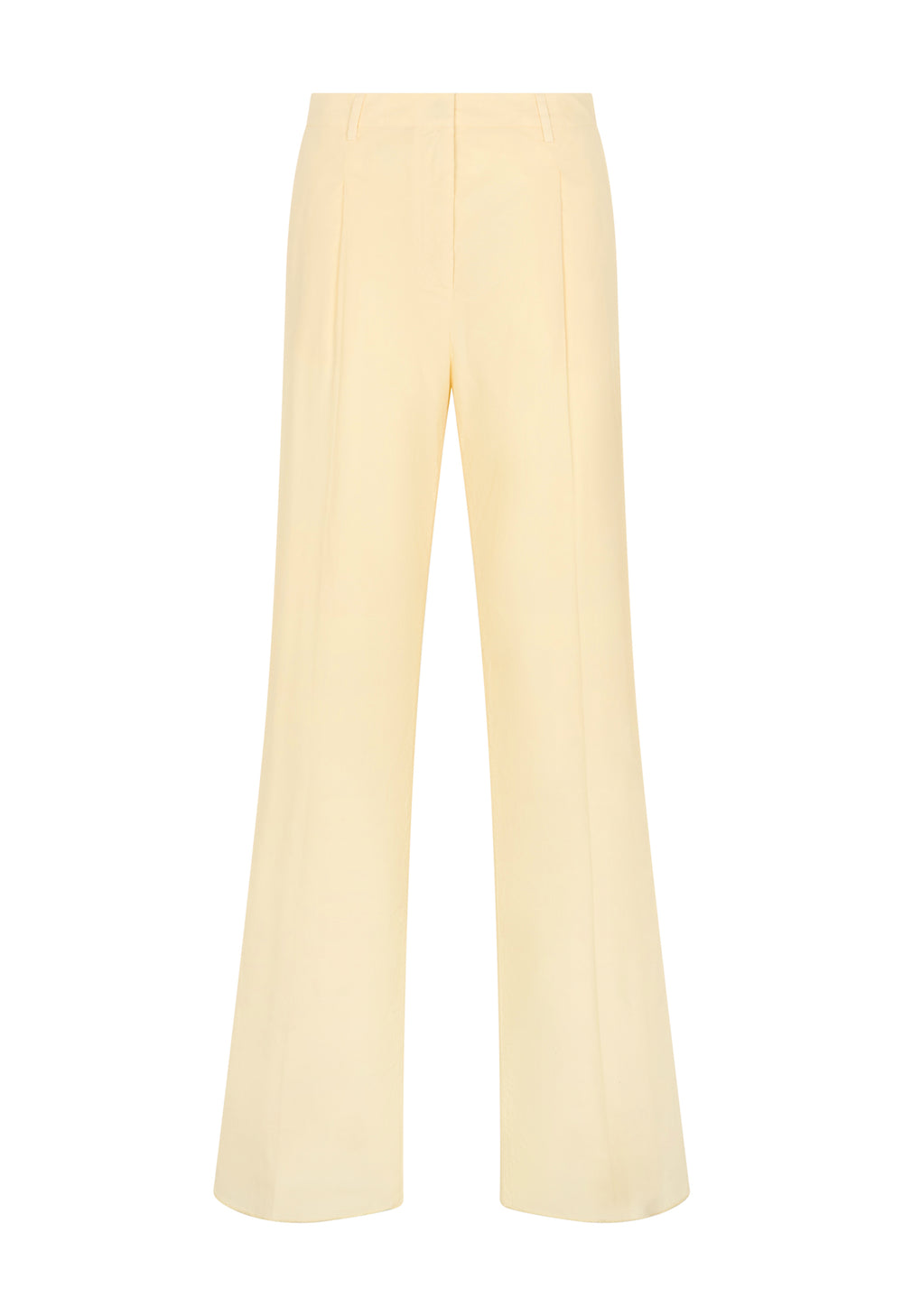Gelbe Palazzo-Hose aus leichtem Popeline