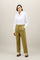 Grüne Cropped-Hose aus leichtem Popeline