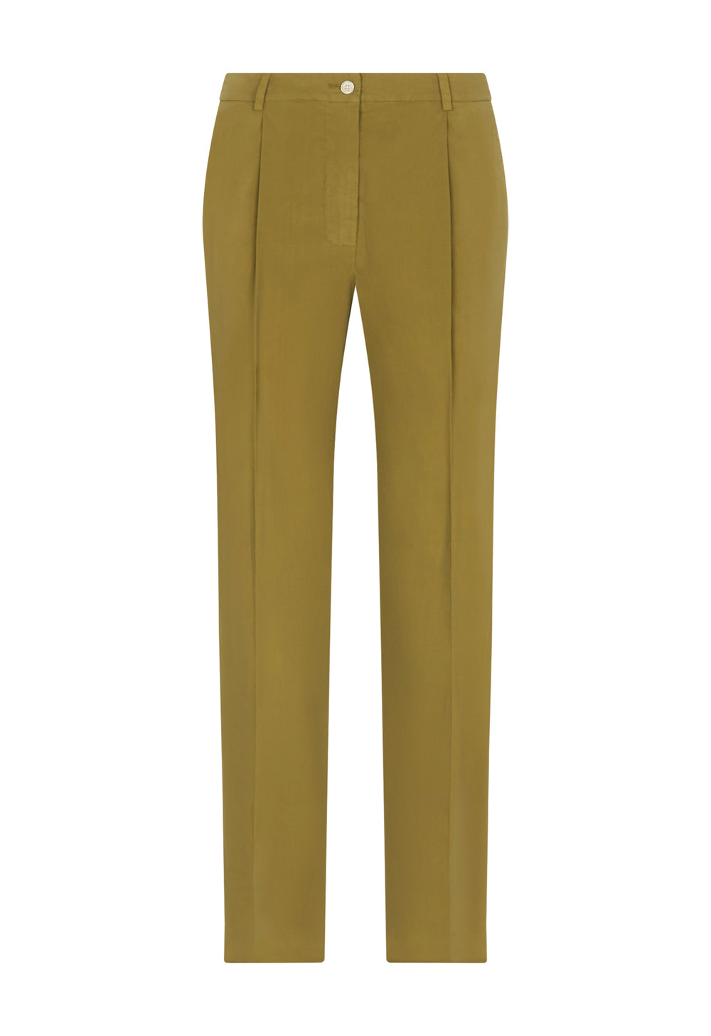 Grüne Cropped-Hose aus leichtem Popeline