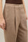 Braune Cropped-Hose aus Leinenmischung mit Fischgrätmuster