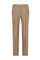 Braune Cropped-Hose aus Leinenmischung mit Fischgrätmuster