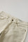 Beige stückgefärbte Five-Pocket-Hose aus Baumwolle und Seide