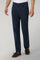 Blaue stückgefärbte Five-Pocket-Hose aus Baumwolle und Seide
