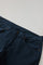 Blaue stückgefärbte Five-Pocket-Hose aus Baumwolle und Seide