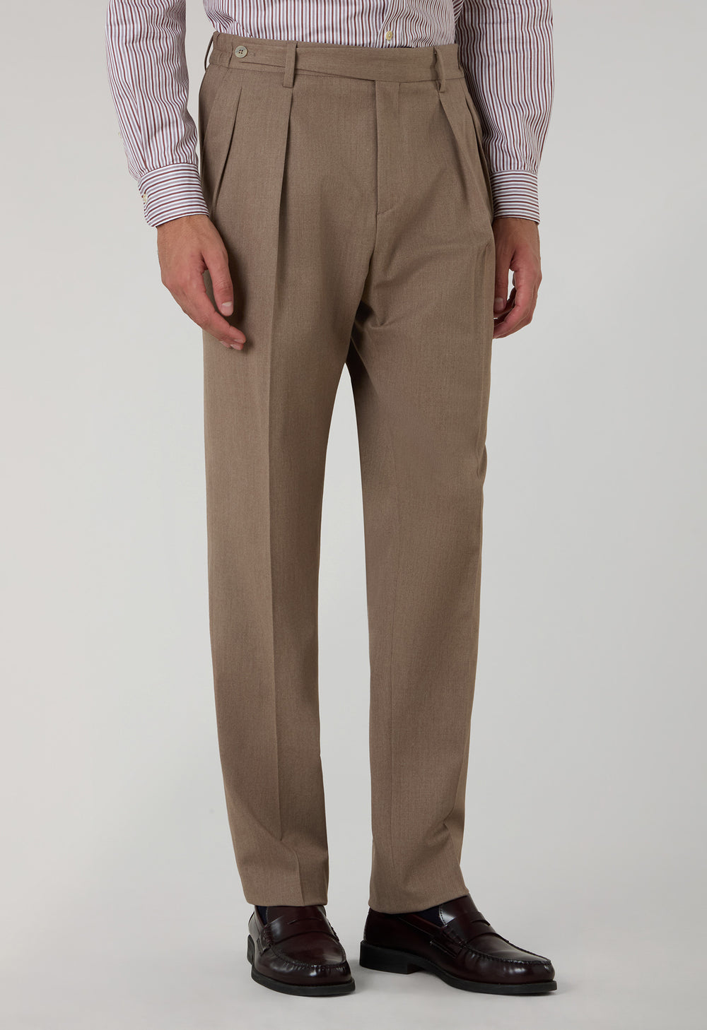 Beige Stretch Wool Mario Trousers