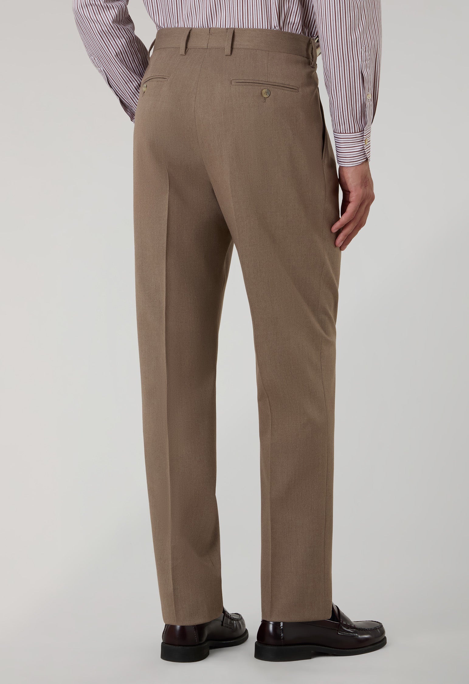 Pantalone Mario in lana stretch beige