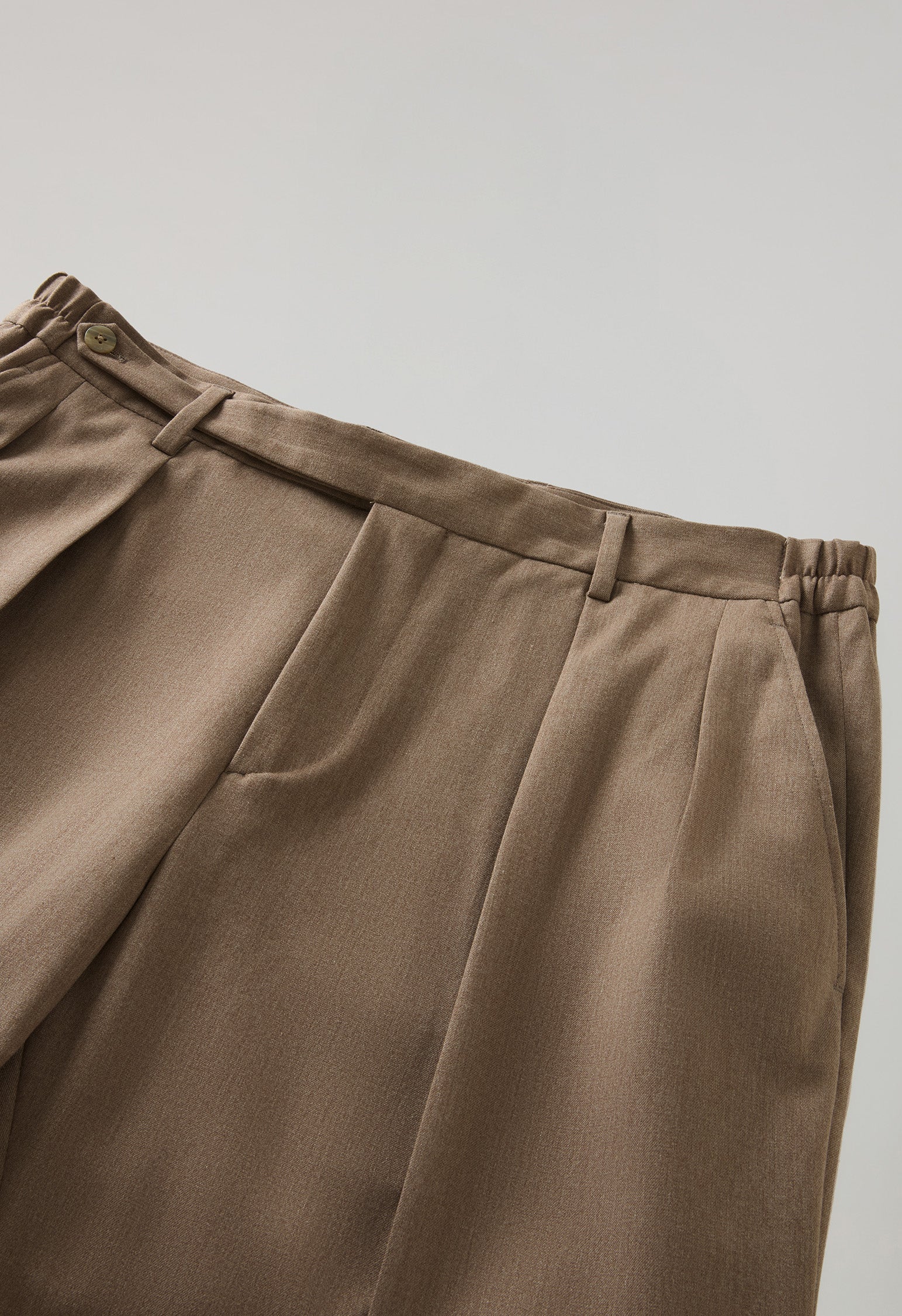 Beige Stretch Wool Mario Trousers