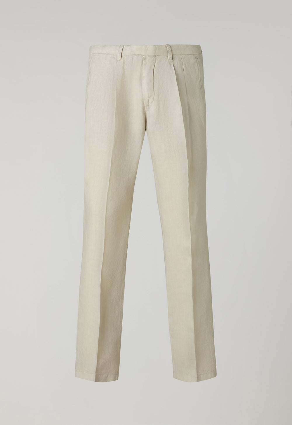 Beige Garment Dyed Linen Napoli Trousers