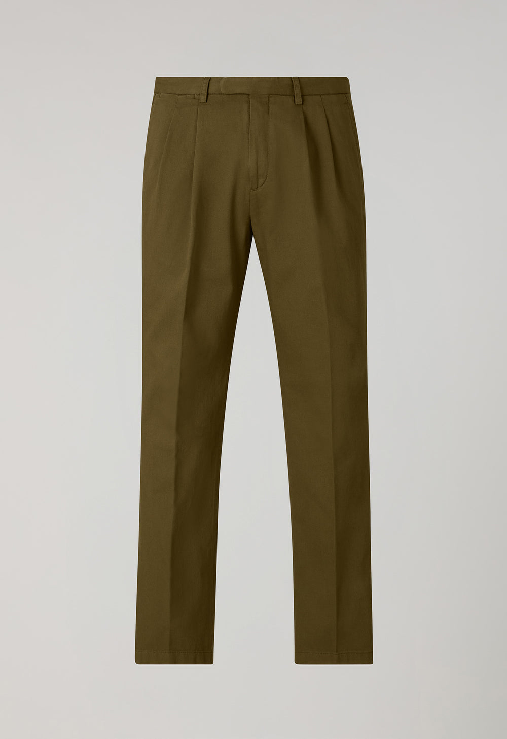 Light Brown Garment Dyed Stretch Cotton Napoli Trousers