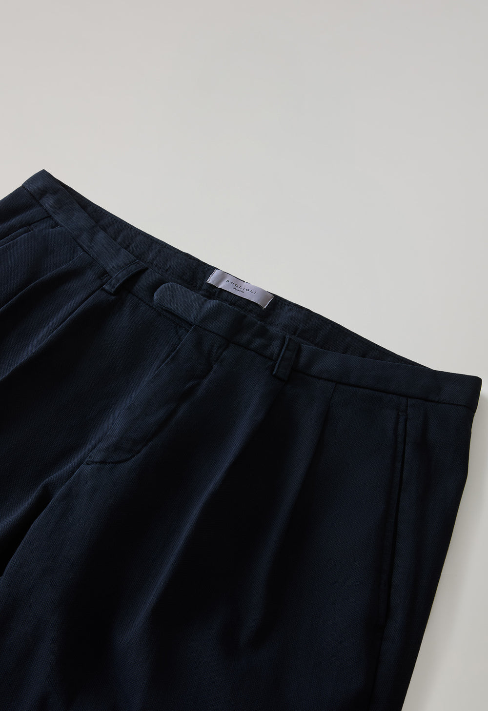 Blue Garment Dyed Stretch Cotton Napoli Trousers