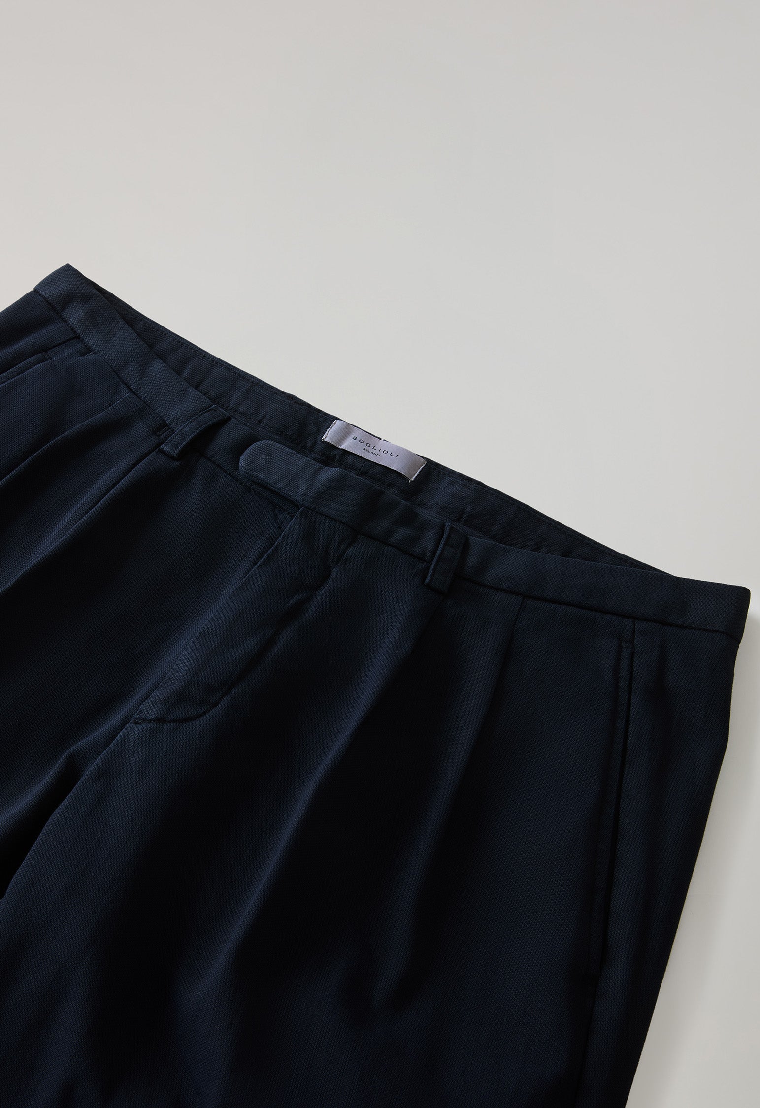 Blue Garment Dyed Stretch Cotton Napoli Trousers