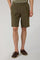 Light Brown Garment Dyed Linen Bermuda