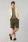 Light Brown Garment Dyed Linen Bermuda