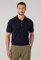 Kurzärmliges Poloshirt aus blauer Wolle