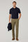 Kurzärmliges Poloshirt aus blauer Wolle