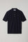 Kurzärmliges Poloshirt aus blauer Wolle