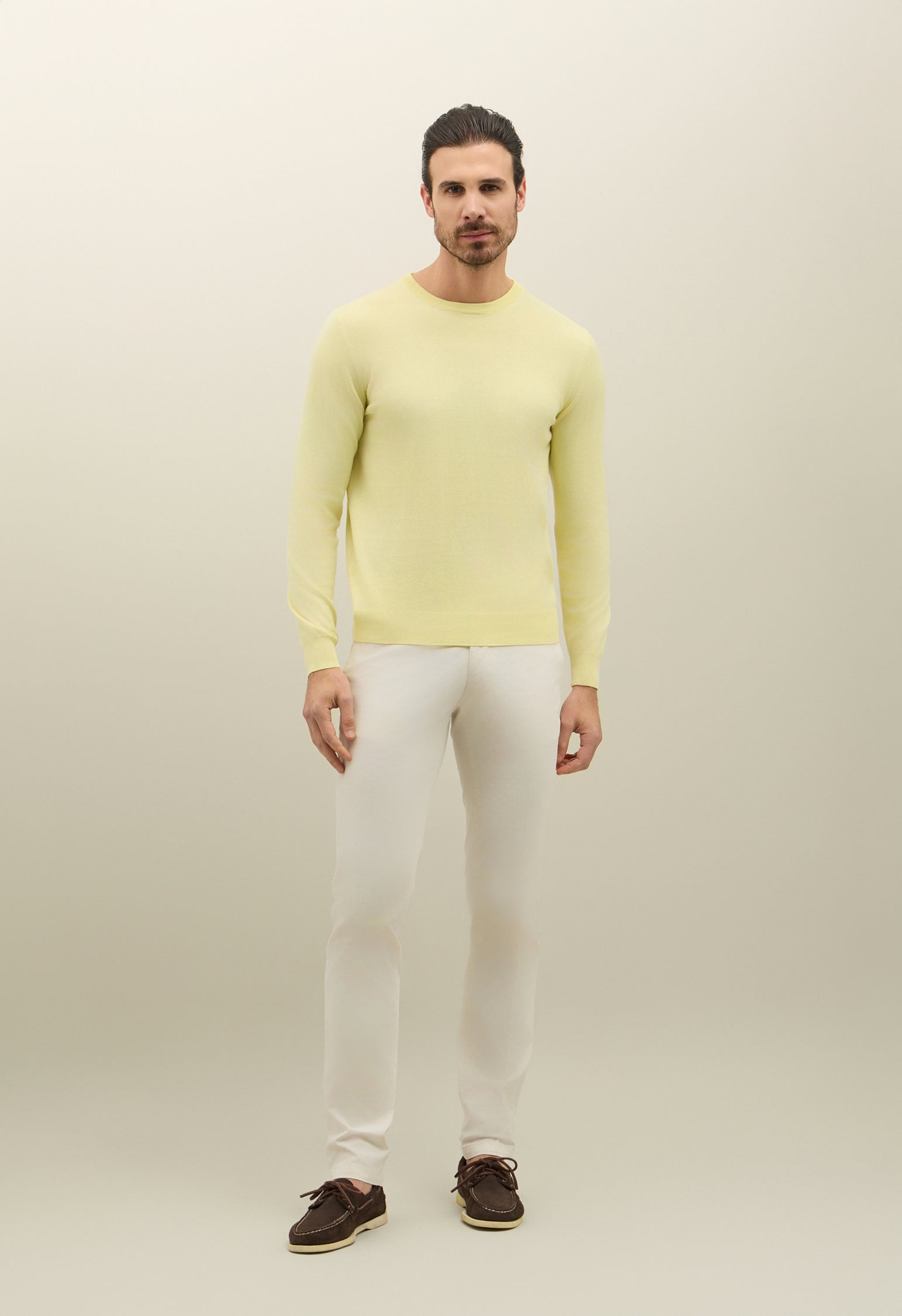 Yellow Garment Dyed Cotton Crewneck