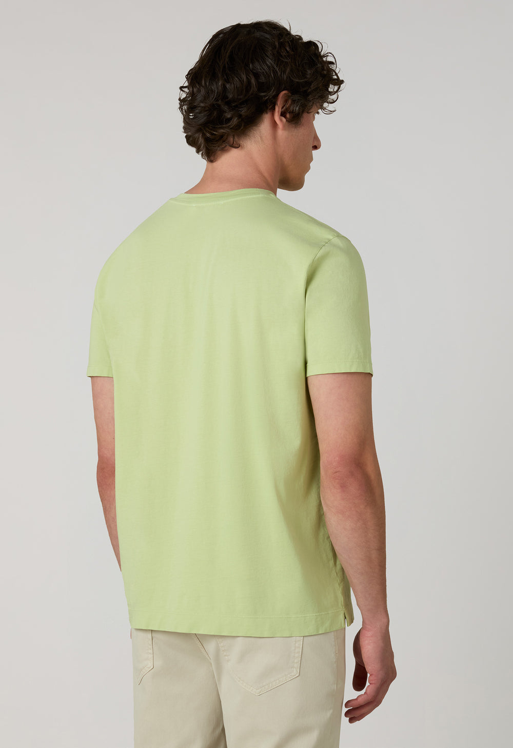 Limongrünes T-Shirt aus Baumwoll-Jersey