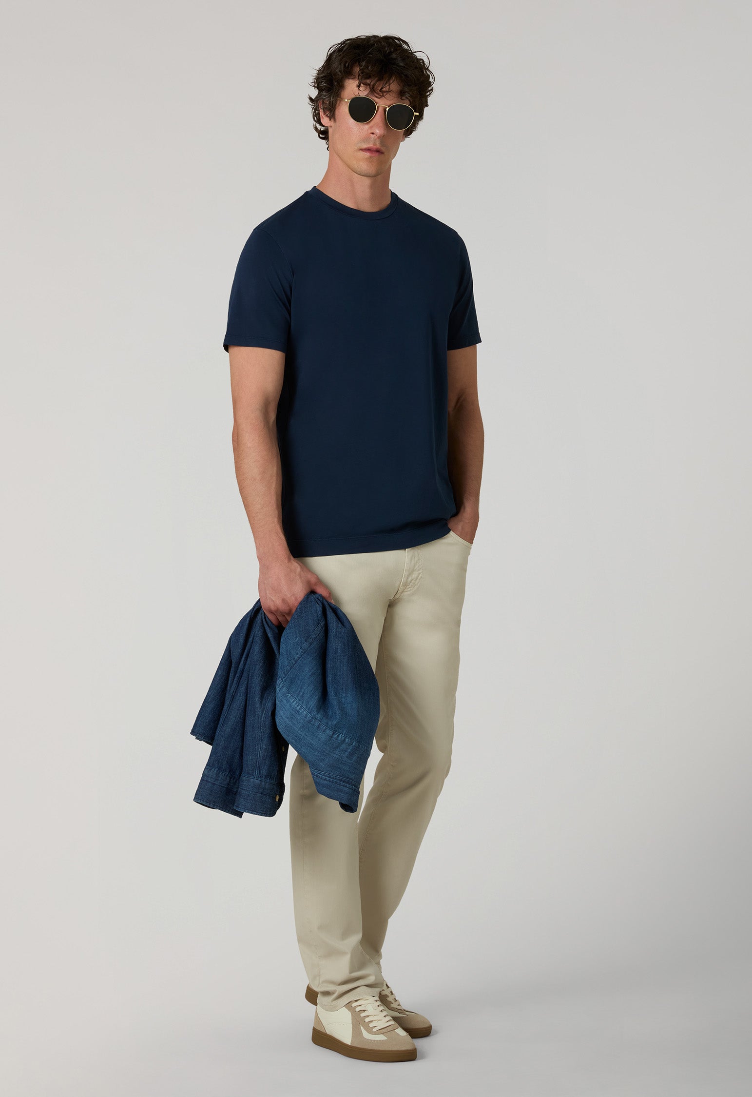 T-Shirt in jersey blu