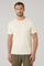 Weißes Baumwoll-Leinen-T-Shirt