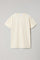 Weißes Baumwoll-Leinen-T-Shirt