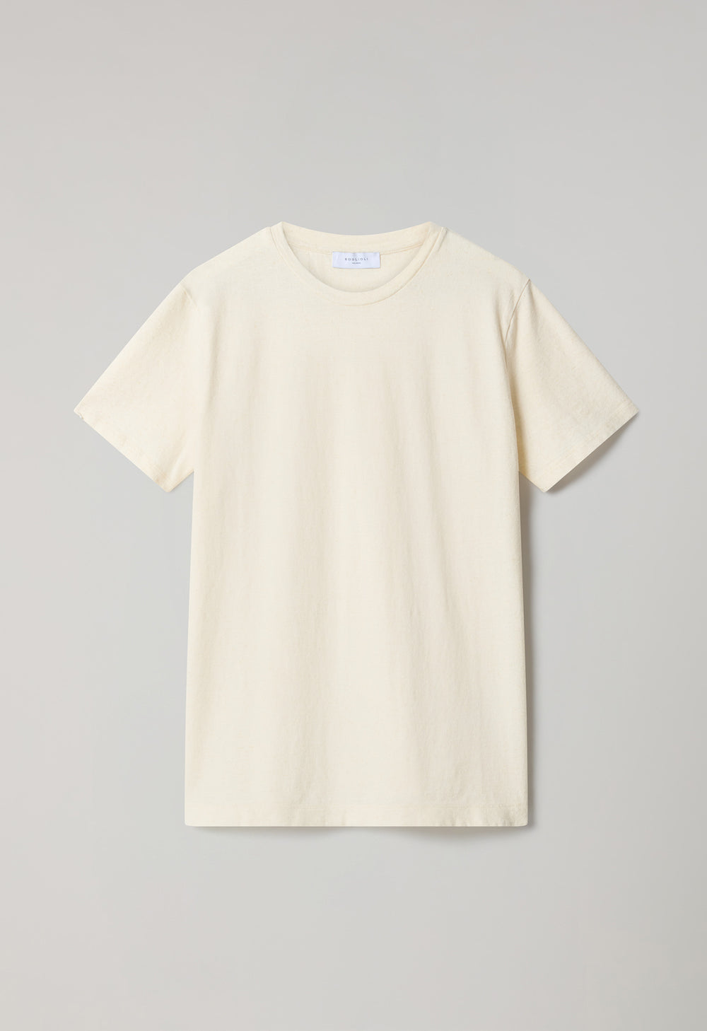 Weißes Baumwoll-Leinen-T-Shirt