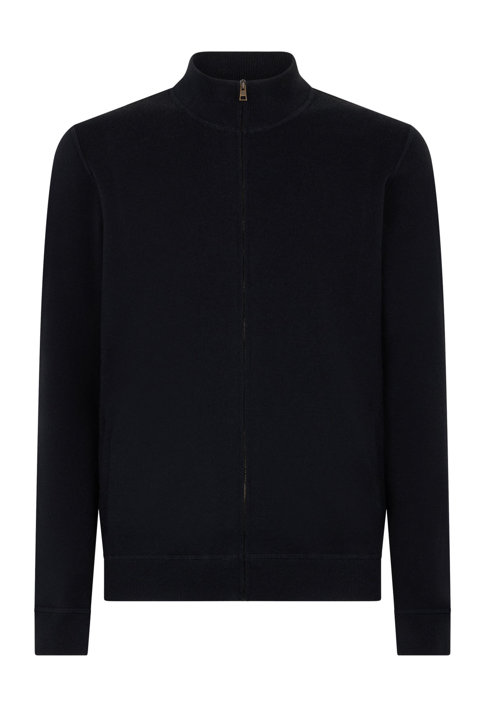 Blue Cotton Cashmere knitted Bomber