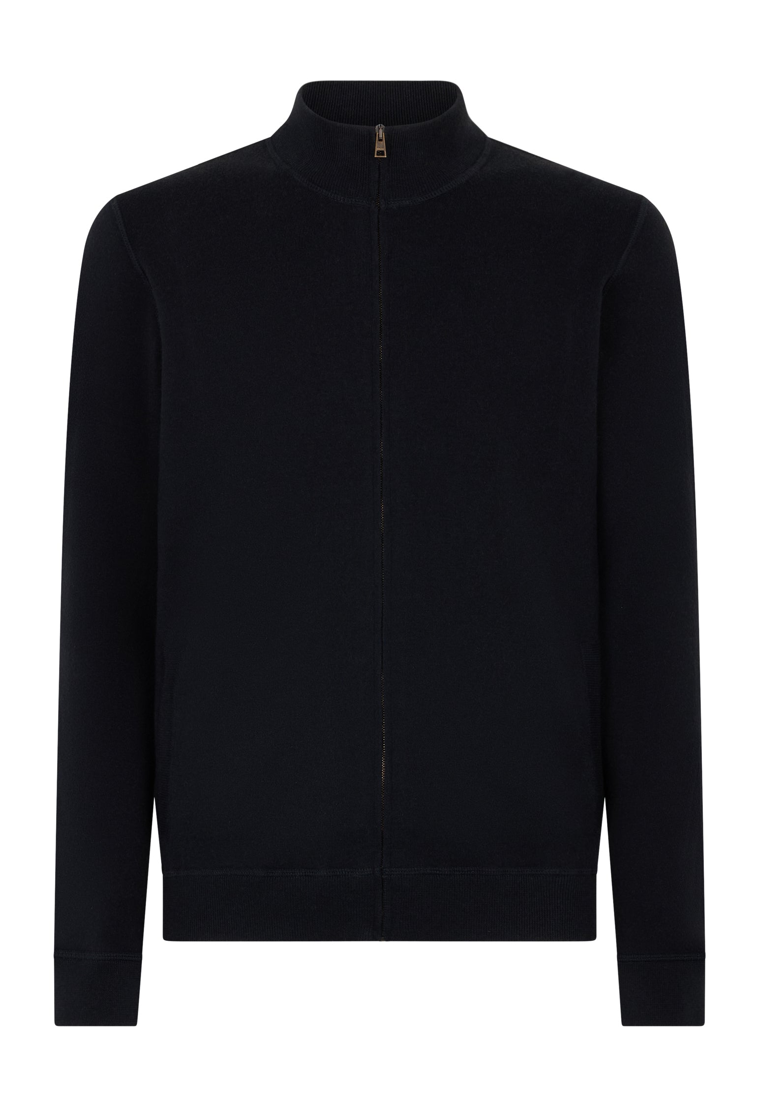 Blue Cotton Cashmere knitted Bomber