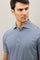 Blaues Gestreiftes Kurzarm-Poloshirt aus Baumwolle