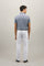 Blaues Gestreiftes Kurzarm-Poloshirt aus Baumwolle