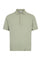 Grünes Kurzarm-Poloshirt aus Baumwoll-Leinen-Mischung