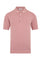 Rosafarbenes Kurzarm-Poloshirt aus Baumwolle mit Wabenstruktur