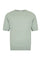 Grünes Flachripp-T-Shirt aus Leinen
