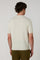 Warmweißes flachgeripptes T-Shirt aus Leinen-Baumwolle