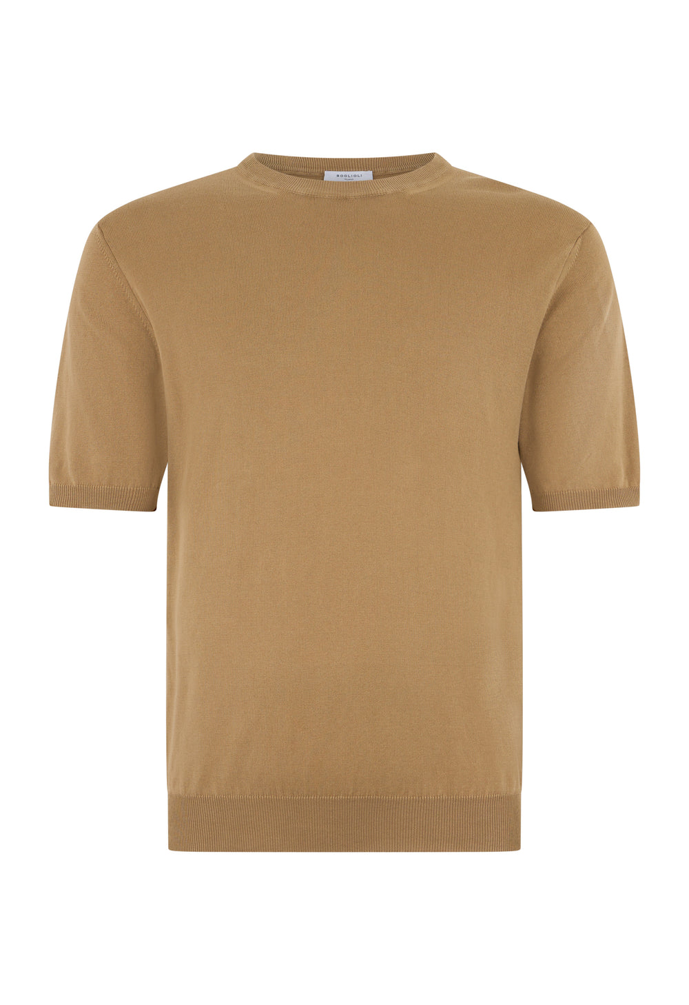 T-Shirt in cotone tinto in capo marrone chiaro