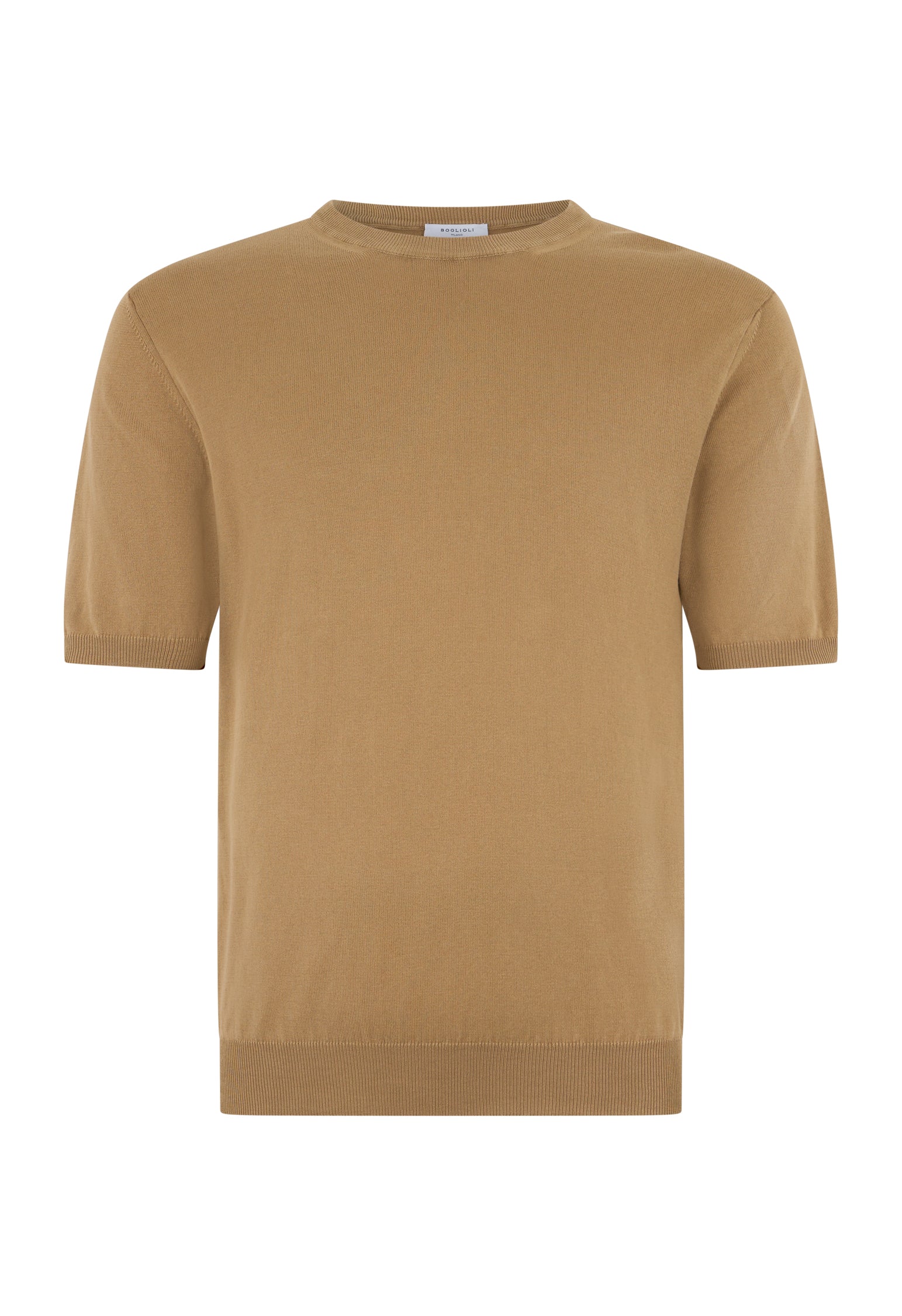 T-Shirt in cotone tinto in capo marrone chiaro