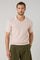 Pastellrosafarbenes stückgefärbtes Kurzarm-Poloshirt aus Baumwoll-Pikee