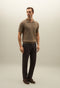 Blaues Kurzarm-Poloshirt aus Jacquard-Baumwolle