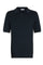 Blaues Kurzarm-Poloshirt aus Jacquard-Baumwolle