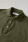 Dunkelkhaki-Kurzarm-Poloshirt aus Baumwolle-Leinen