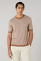 Braunes gestreiftes Baumwoll-T-Shirt
