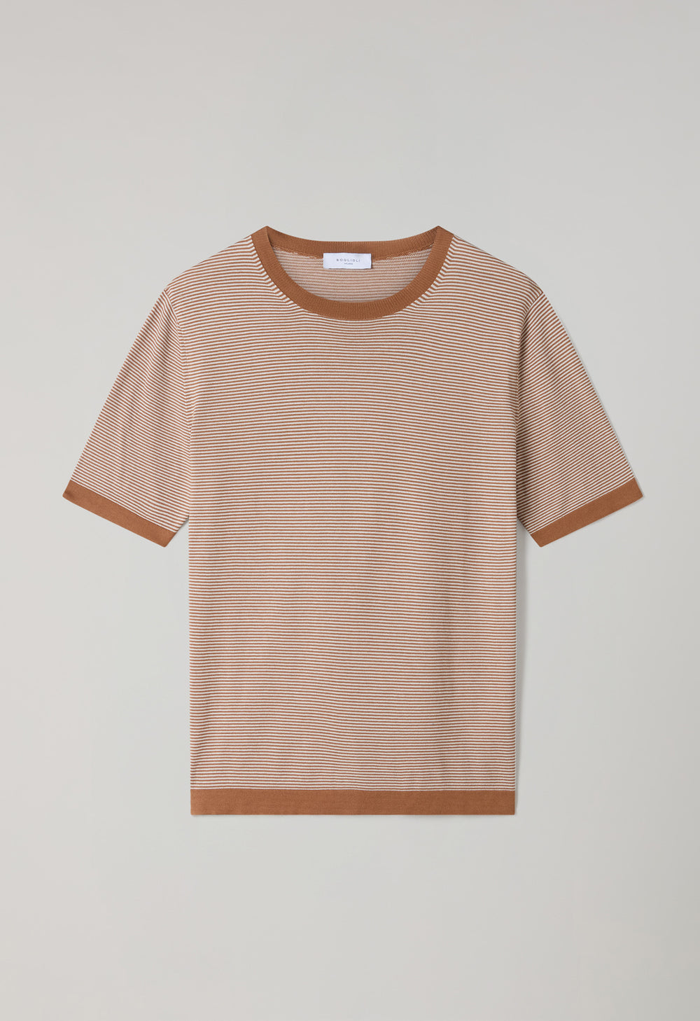 Braunes gestreiftes Baumwoll-T-Shirt