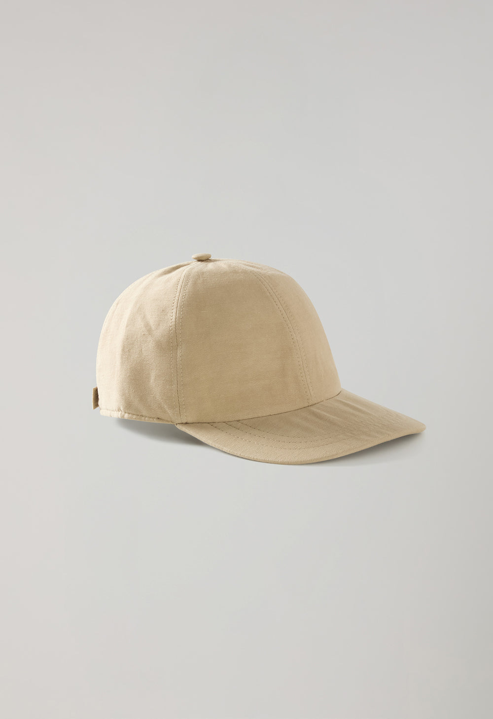 Cappellino da baseball in cotone e lino beige