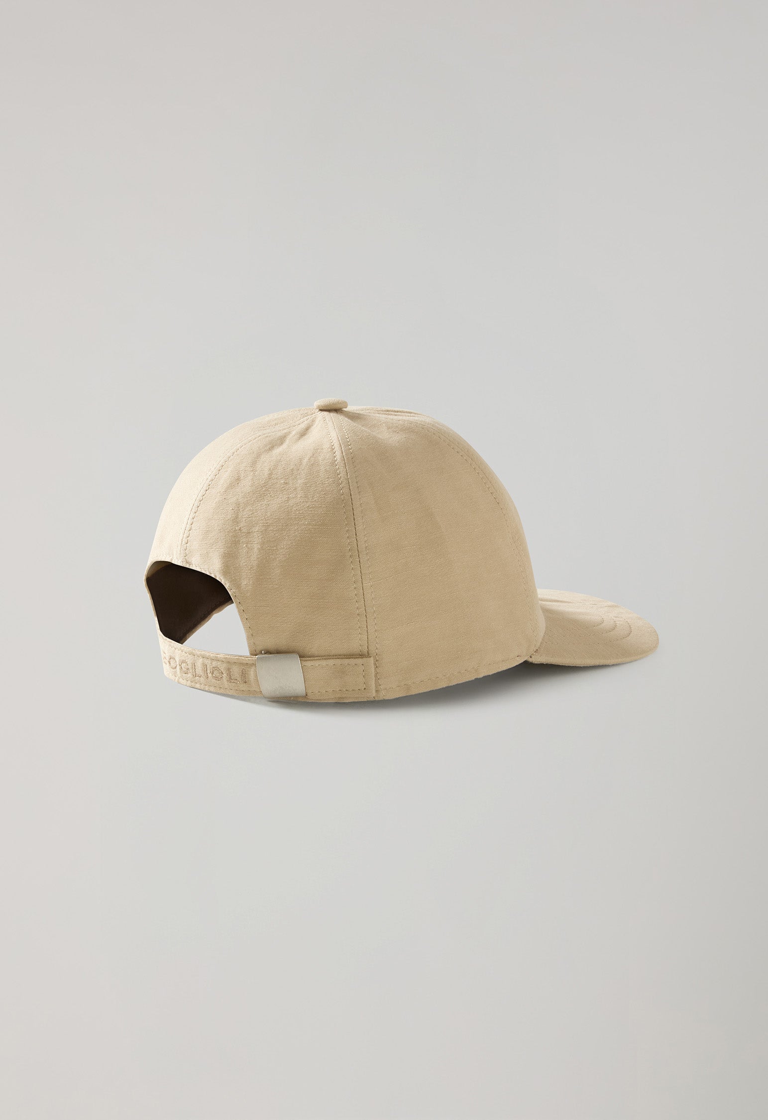 Cappellino da baseball in cotone e lino beige