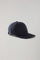 Cappellino da baseball in cotone e lino blu