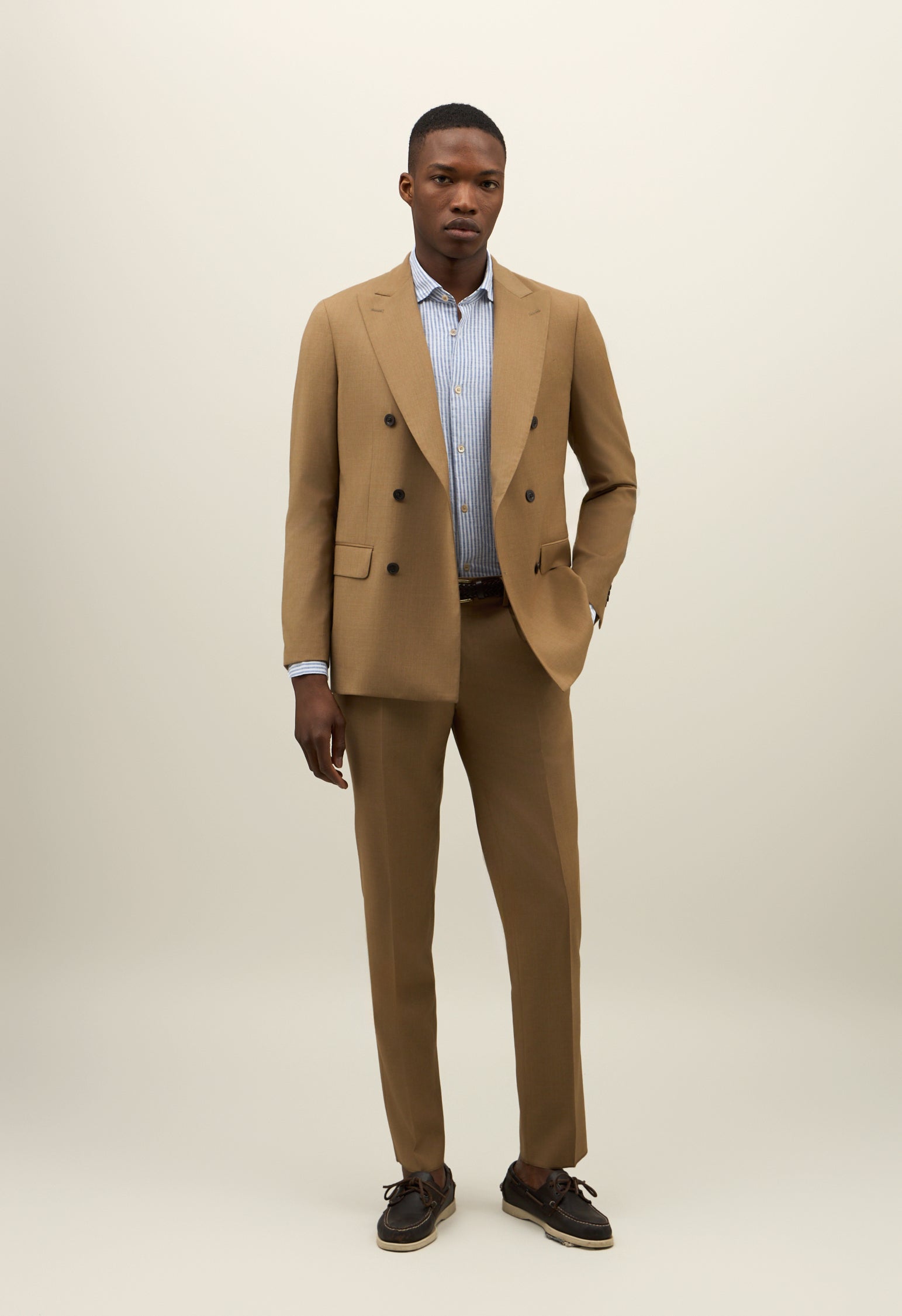 Brown Wool Canva B-Line Suit