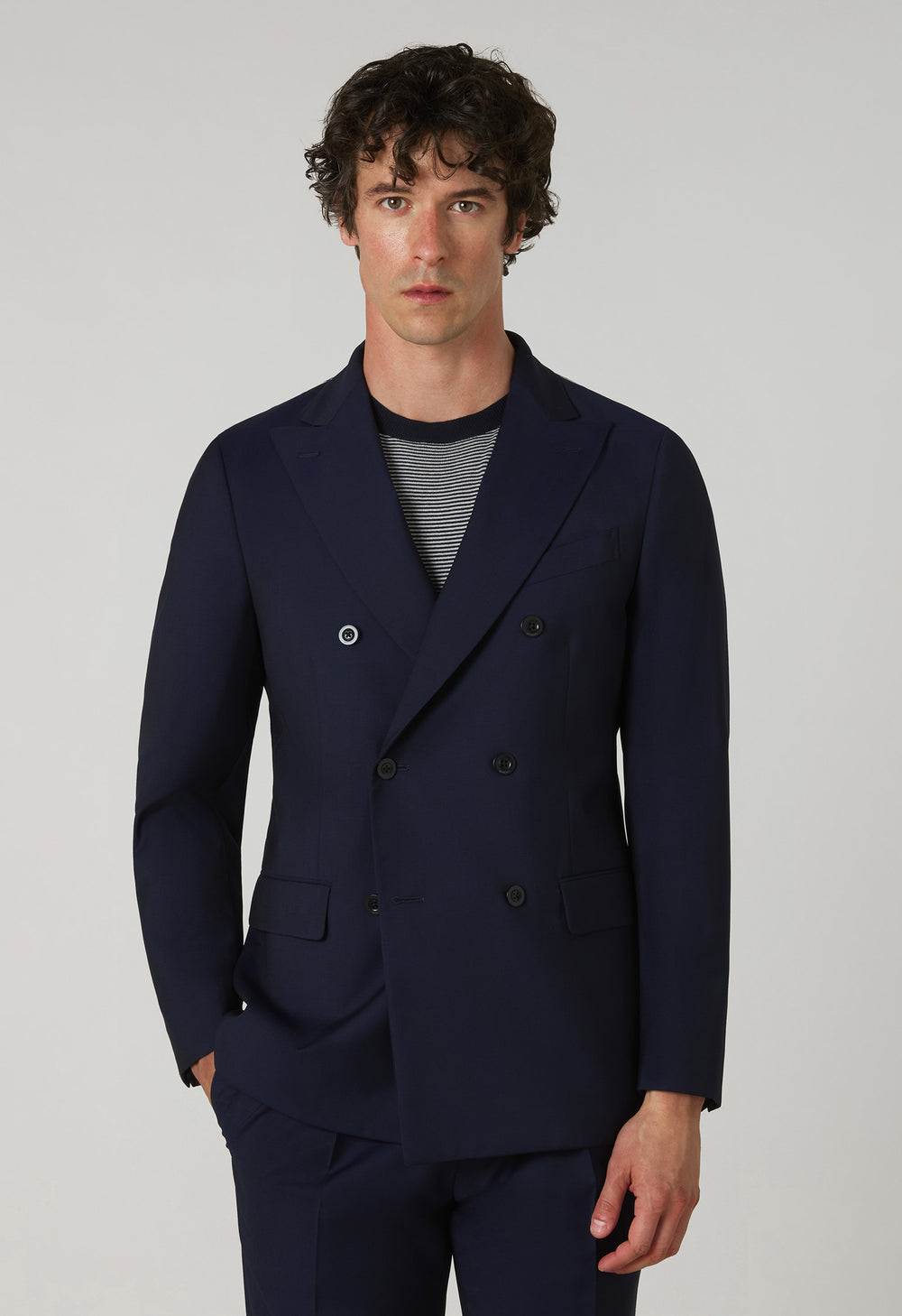 Abito B-Line blu in tela di lana