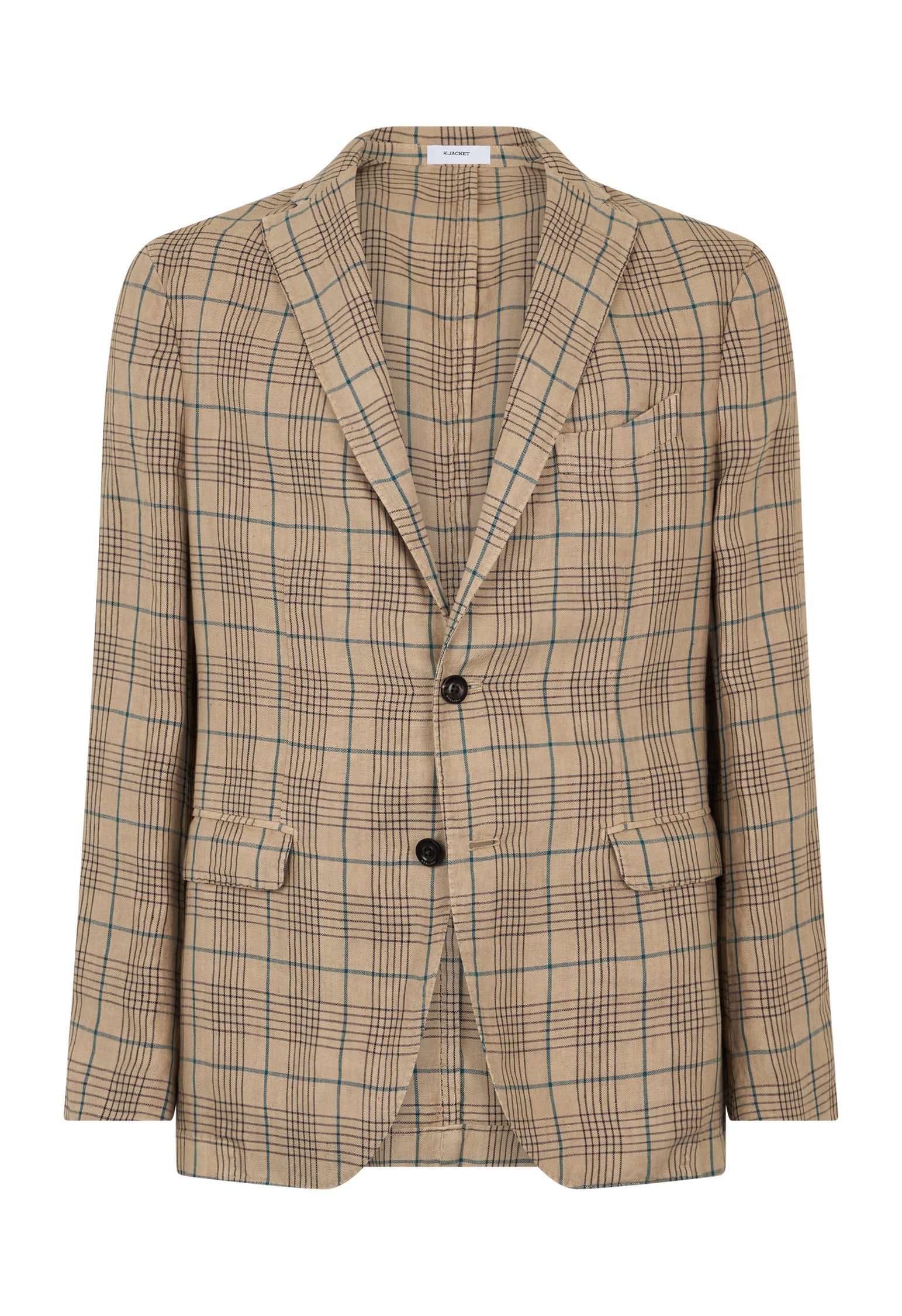 Beige Linen Check K-Jacket