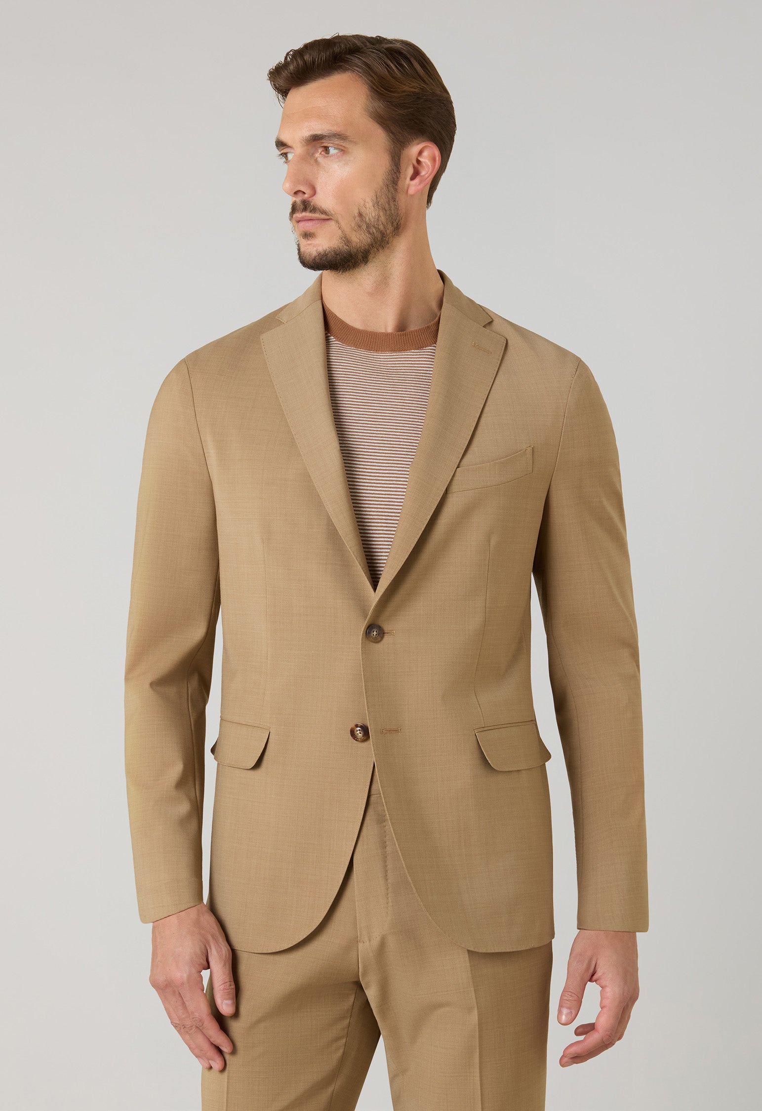 Camel Stretch Wool K-Suit
