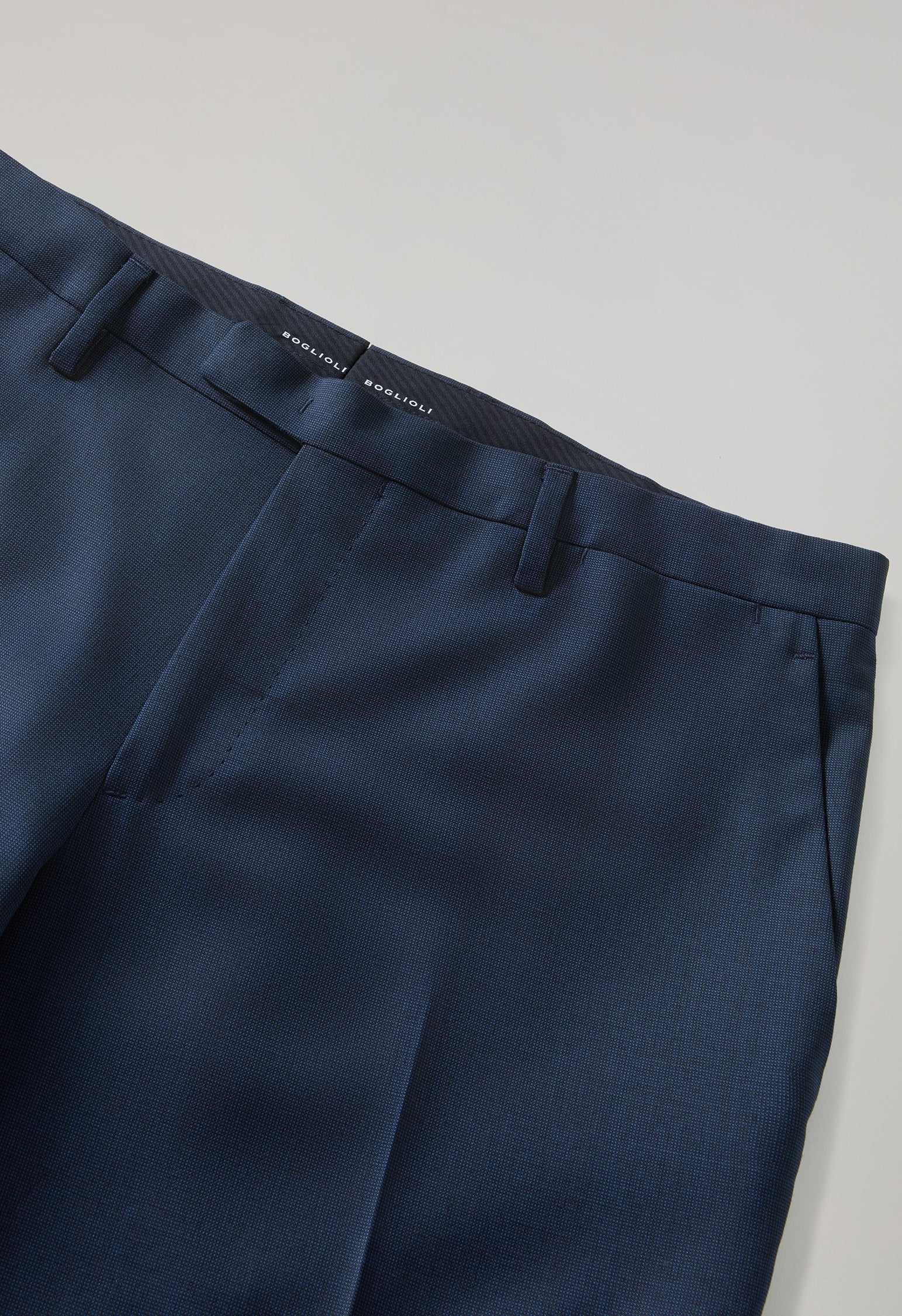 Blaues strukturiertes K-Suit aus Wolle